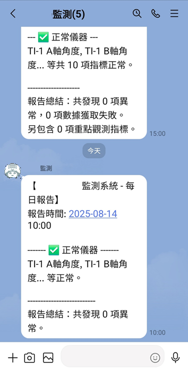 監測警訊即時通報：Line Official Account 整合服務